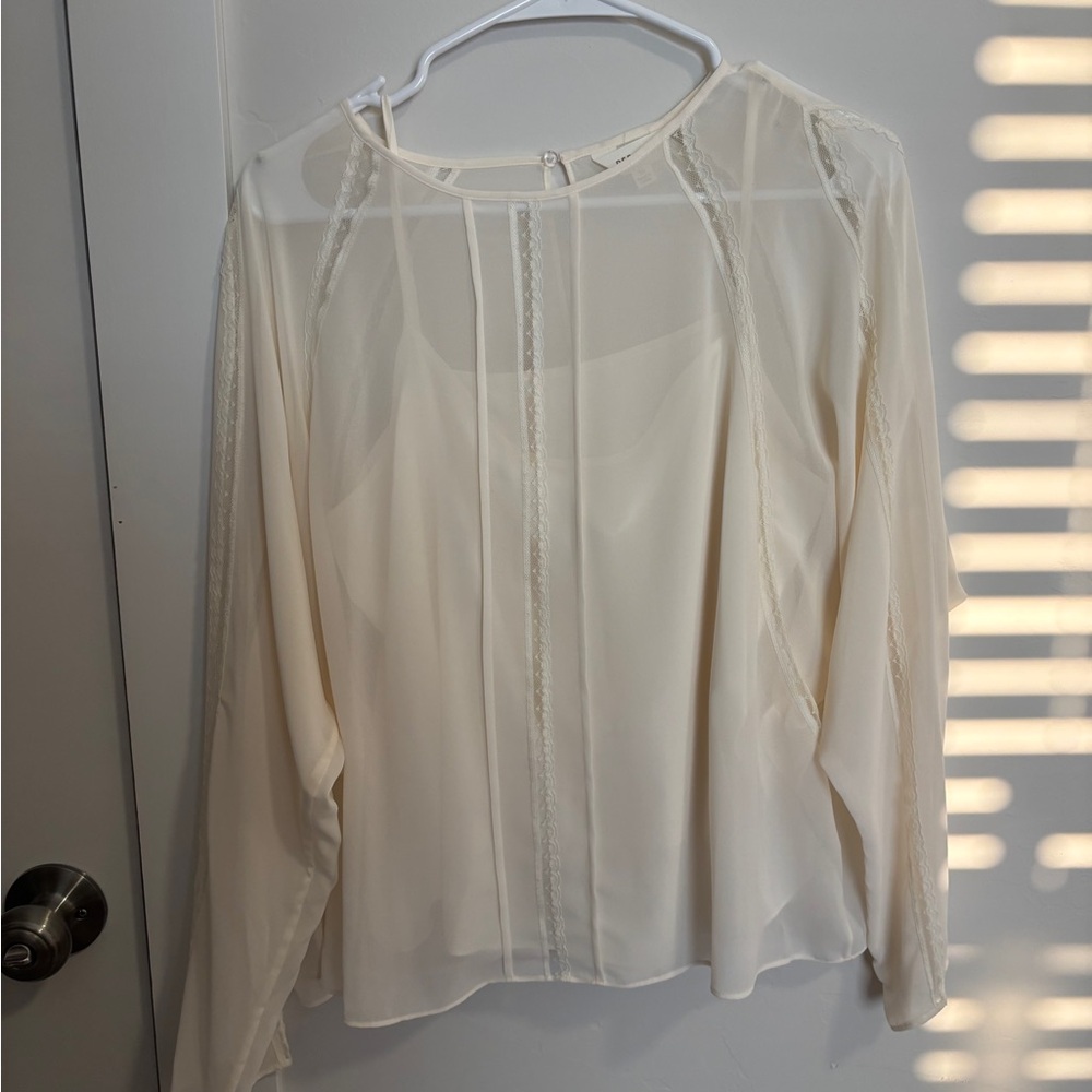 Per Una Cream Sheer Blouse